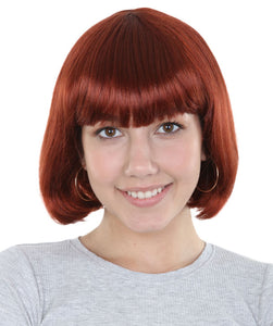 Adult Women's Brown Short Bob Wig | Perfect For Halloween | Flame-Retardant Synthetic Fiber | Breathable Capless Cap