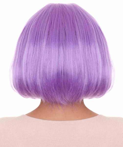 Womens Purple Witch Bob Wig | Party Ready Fancy Cosplay Halloween Wig | Premium Breathable Capless Cap