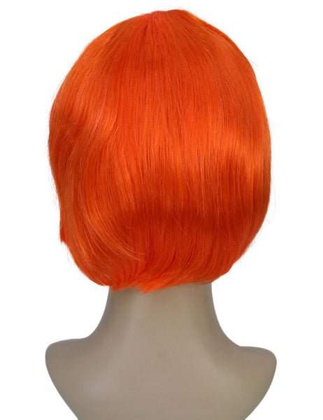 Adult Women's Orange Short Bob Wig with Bangs | Perfect for Cosplay | Flame-retardant Synthetic Fiber