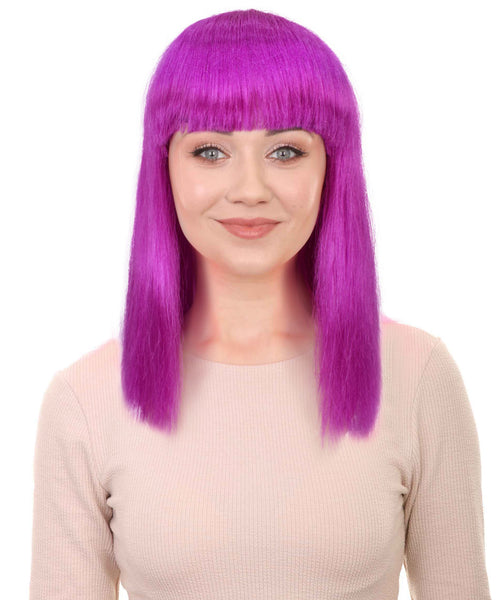 Adult Women’s Light Purple Long Wig I Perfect for Halloween I Flame-retardant Synthetic Fiber