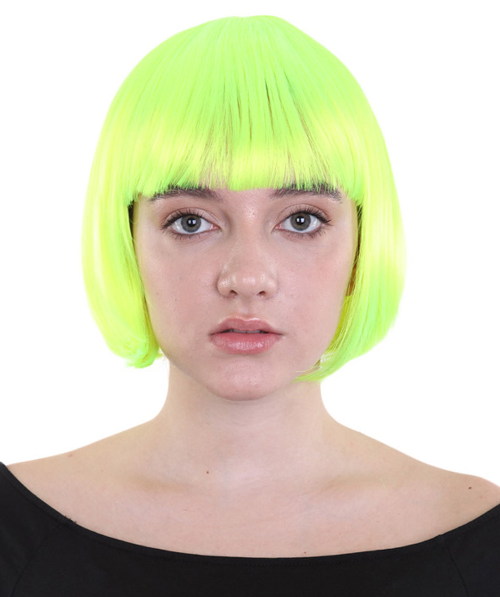 Classic Flapper Womens Wig | Short Green Wig | Premium Breathable Capless Cap