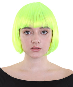 Classic Flapper Womens Wig | Short Green Wig | Premium Breathable Capless Cap