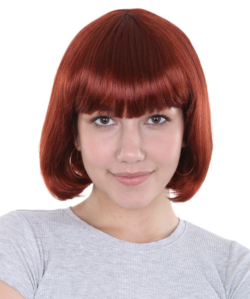 Adult Women's Brown Short Bob Wig | Perfect For Halloween | Flame-Retardant Synthetic Fiber | Breathable Capless Cap