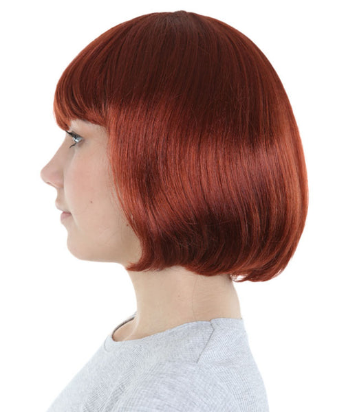 Adult Women's Brown Short Bob Wig | Perfect For Halloween | Flame-Retardant Synthetic Fiber | Breathable Capless Cap