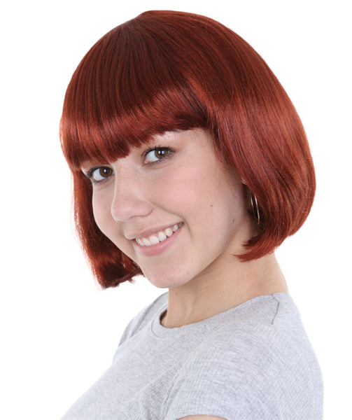 Adult Women's Brown Short Bob Wig | Perfect For Halloween | Flame-Retardant Synthetic Fiber | Breathable Capless Cap