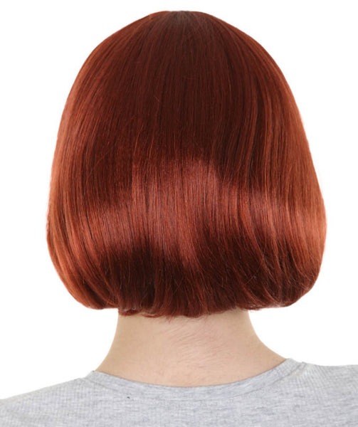 Adult Women's Brown Short Bob Wig | Perfect For Halloween | Flame-Retardant Synthetic Fiber | Breathable Capless Cap