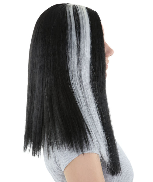 Medium Vampires Women's Wig | Thick Black & White