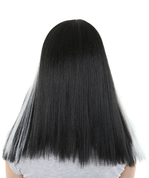 Medium Vampires Women's Wig | Thick Black & White