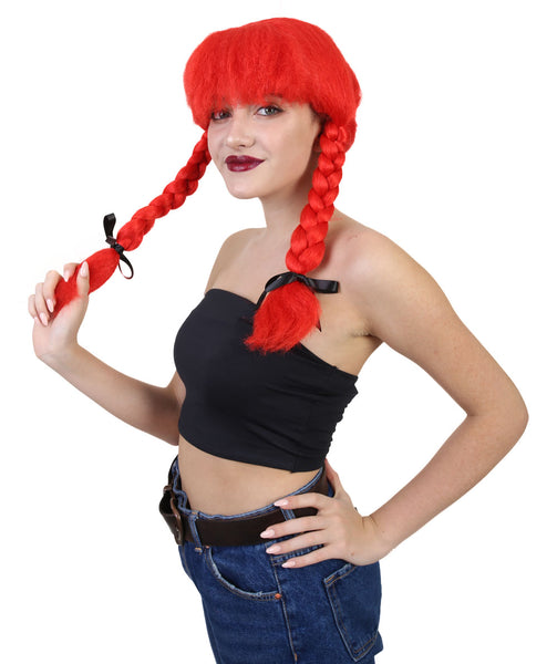 Womens Farm Girl Wig | Medium Red Wig | Premium Breathable Capless Cap