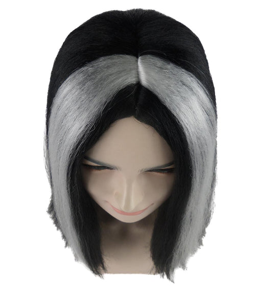 Short Vampiress Style Wig | Two-toned Black & White Wig |