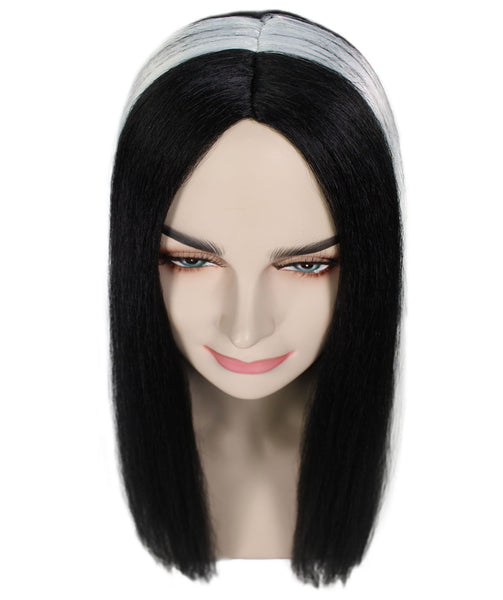 Medium Vampires Women's Wig | Thick Black & White