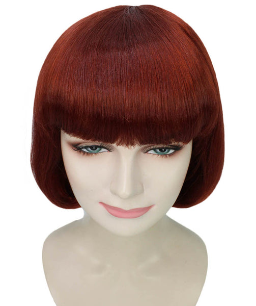 Adult Women's Brown Short Bob Wig | Perfect For Halloween | Flame-Retardant Synthetic Fiber | Breathable Capless Cap