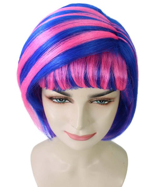 Mary Thurman Wig | Blue and Pink Shinning Bob Wigs |