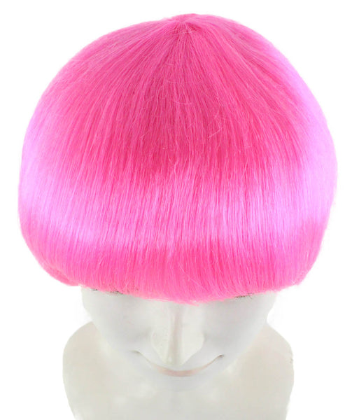 Neon Pink Bob Womens Wig | Party Ready Fancy Cosplay Halloween Wig | Premium Breathable Capless Cap