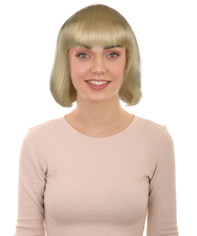 Adult Women's Blonde Short Bob Wig | Perfect for Cosplay | Flame-retardant Synthetic Fiber