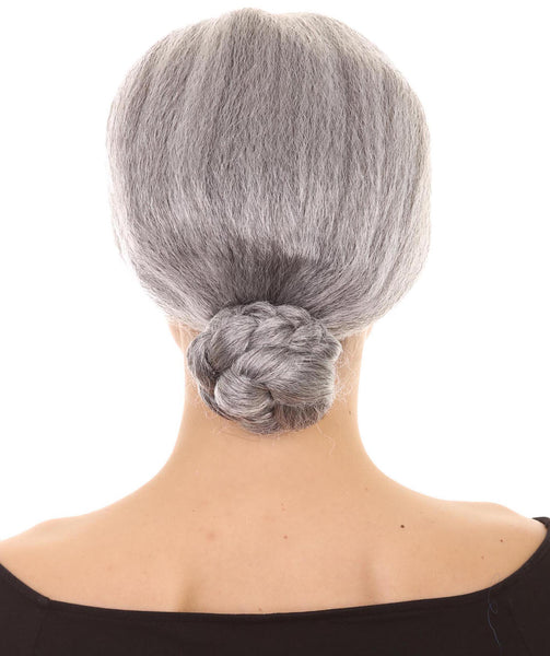 Old Lady Grey Wig | Grandma Character Party Cosplay Halloween Wig | Premium Breathable Capless Cap