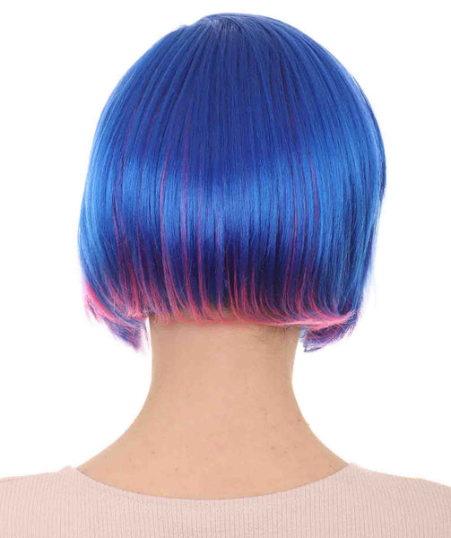 Mary Thurman Wig | Blue and Pink Shinning Bob Wigs |