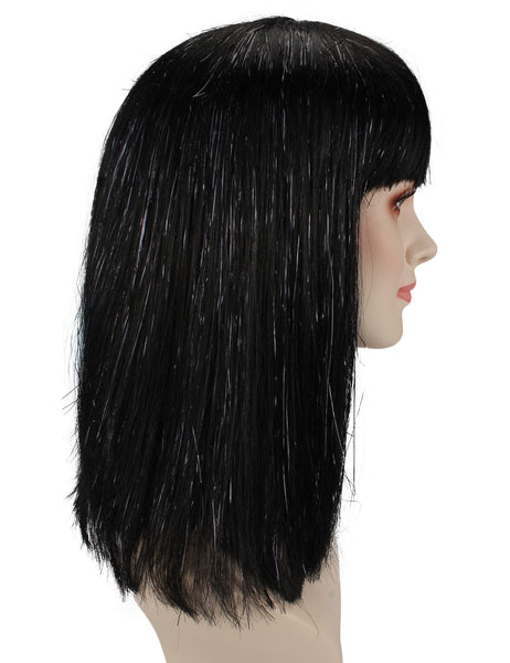 Adult Women's Black Straight Medium Bob Wig with Bangs | Perfect for Cosplay |