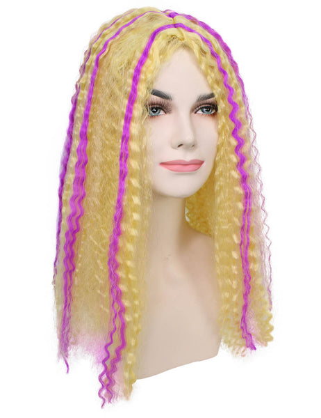 Adult Women's Multicolor Fancy Party Long Wig | Perfect for Halloween | Flame-retardant Synthetic Fiber