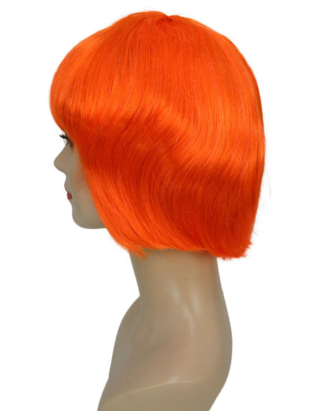 Adult Women's Orange Short Bob Wig with Bangs | Perfect for Cosplay | Flame-retardant Synthetic Fiber